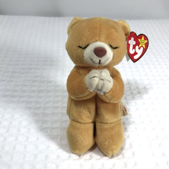 5/$25 Vintage Plush Praying Bear TY Beanie Babies 1999 Hope - Picture 3 of 8